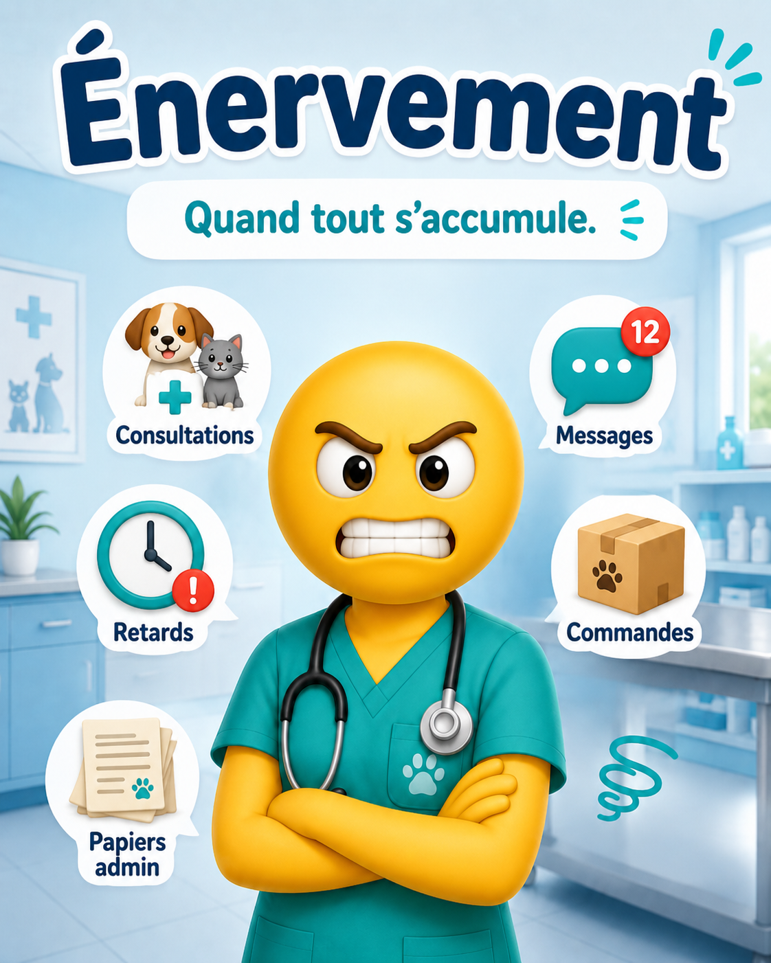 Vétémoji Énervement.
